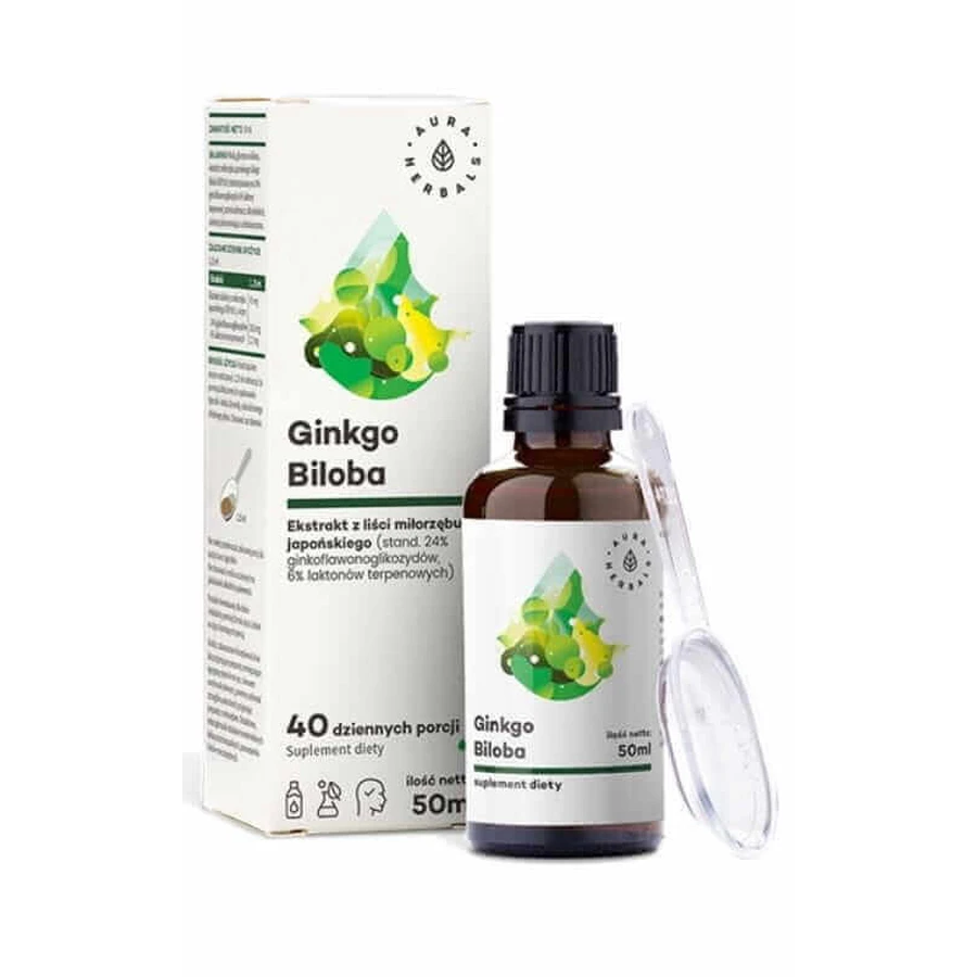Екстракт гінкго білоба 50:1 45 мг 50 мл Aura Herbals: ціни та характеристики