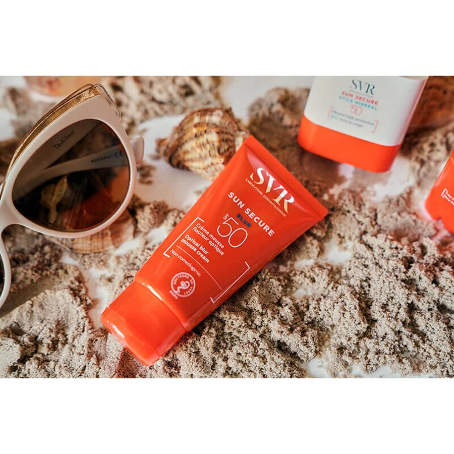 Сонцезахисний крем-пінка для обличчя SVR Sun Secure Blur SPF 50+, 50 мл: ціни та характеристики