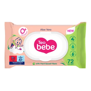 Вологі серветки з алое вера, 72 шт, Teo Bebe