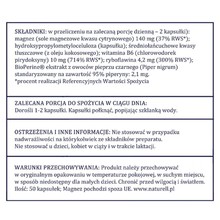 Органический Магний+ Naturell Organic Magnesium+, 100 капсул: цены и характеристики