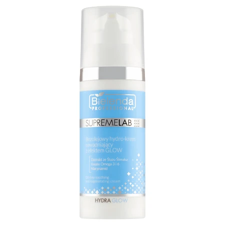 Bielenda Professional SupremeLAB Hydra Glow, безмасляний зволожуючий гідрокрем з ефектом сяйва, 50 мл: ціни та характеристики