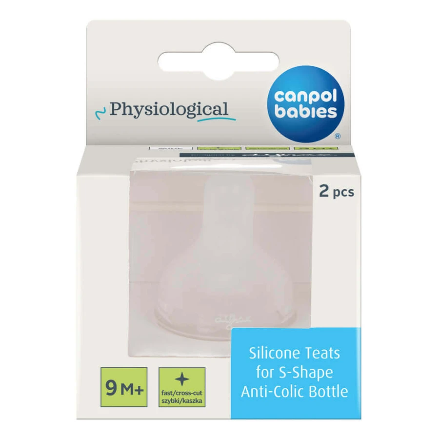 Canpol Babies, силиконовая соска для бутылочки S-Shape XL, быстрое кормление, 59/894, с 9 месяцев, 2 шт.: цены и характеристики