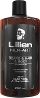 Lilien Men Art шампунь для бороди, волосся та тіла чорний 250 мл