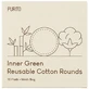 Многоразовые текстильные очищающие диски Inner Green и сумка для хранения, 10 штук, Purito