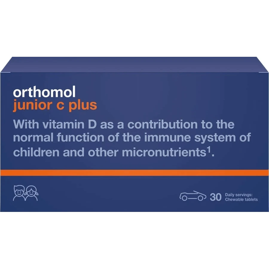 Ортомол Юніор С Плюс Orthomol Junior C Plus з апельсиновим смаком, 30 таблеток: ціни та характеристики