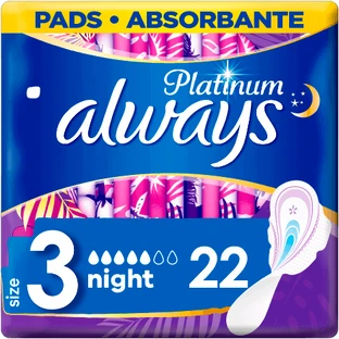 Always Platinum night (возраст 3 года) гигиенические подгузники с крылышками 22 шт