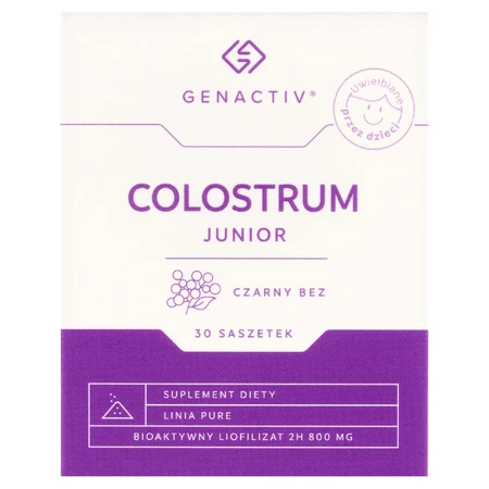 Genactiv Colostrum Junior Чорна бузина, від 3 років, 30 пакетиків: ціни та характеристики