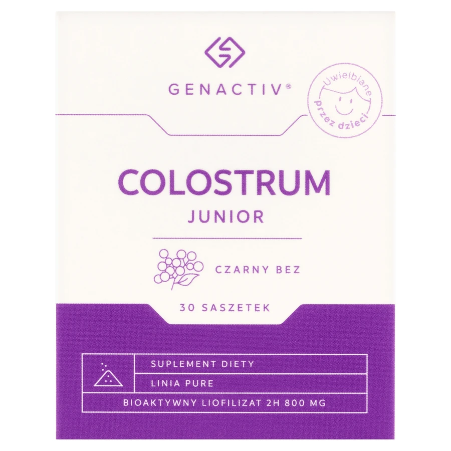 Genactiv Colostrum Junior Чорна бузина, від 3 років, 30 пакетиків: ціни та характеристики
