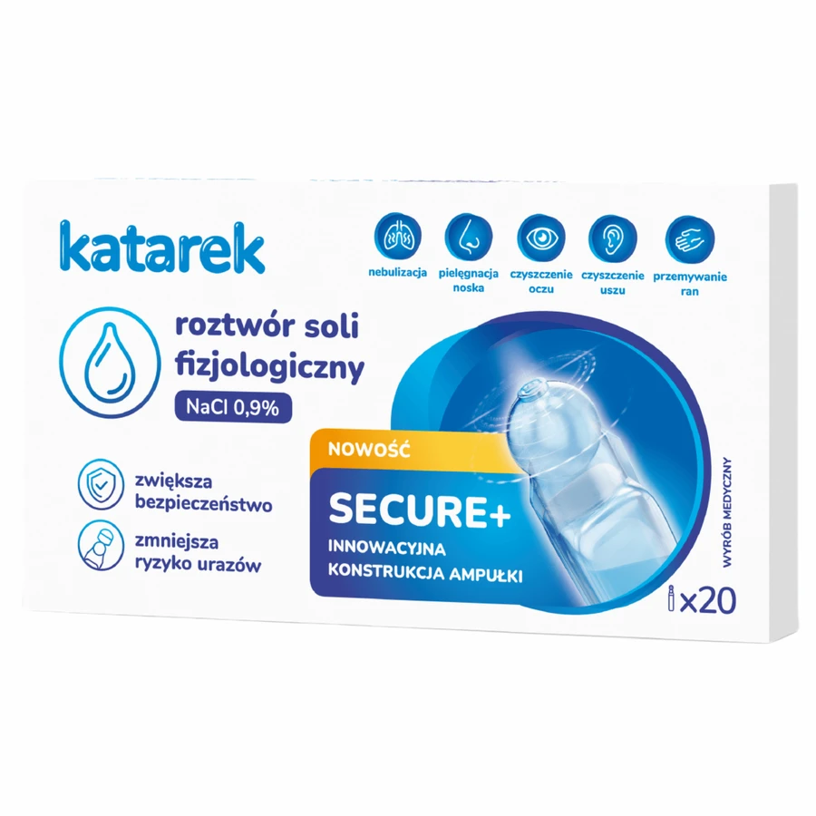 Katarek Secure + NaCI 0,9% фізіологічний розчин, 20 ампул по 5 мл: ціни та характеристики