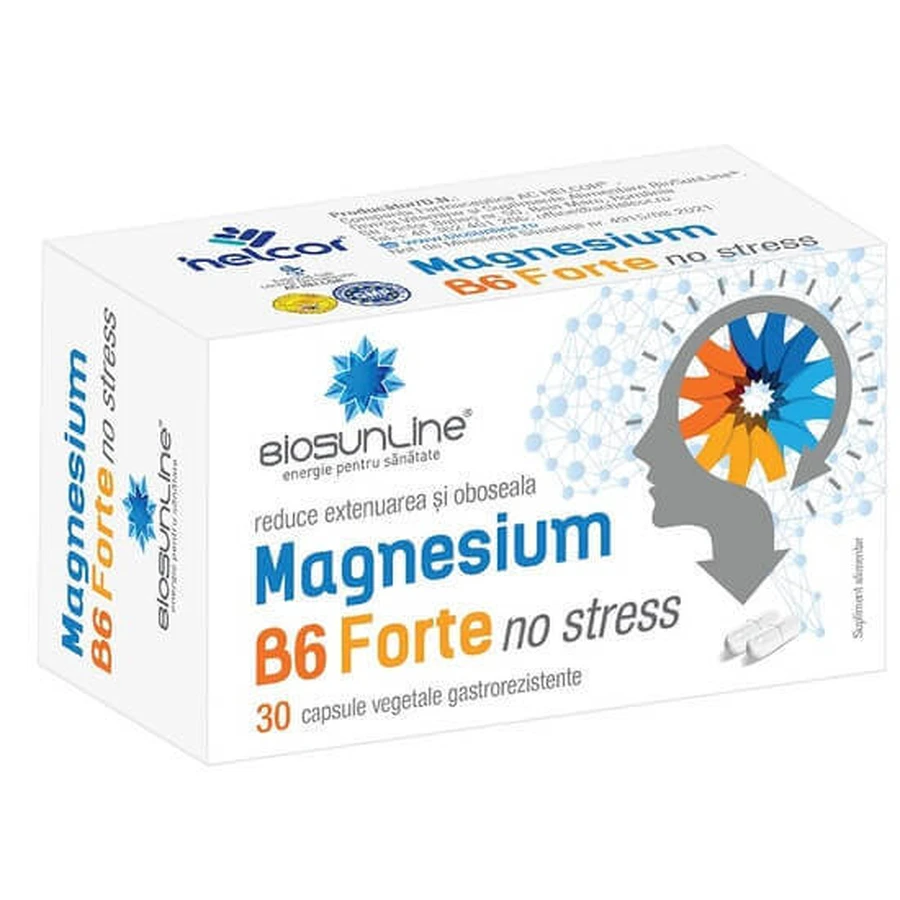 Магній B6 Forte No Stress BioSunLine, 30 капсул, Helcor: ціни та характеристики