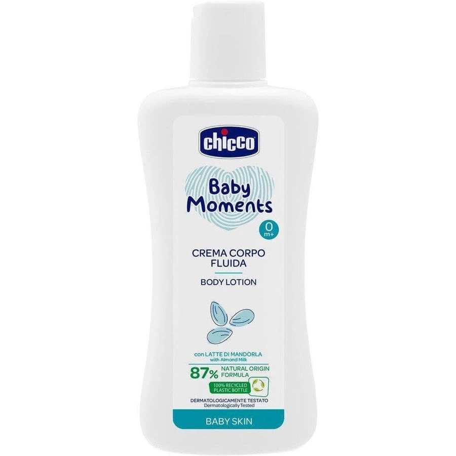 Chicco Baby Moments Молочко для тела 87% натуральных ингредиентов 200 мл: цены и характеристики