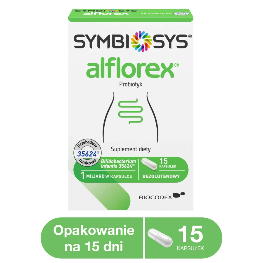 Симбіосис Алфлорекс Biocodex Symbiosys Alflorex, 15 капсул: ціни та характеристики
