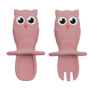 Набор силиконовых кошек "Сова", 6 месяцев+, Старая роза, Appekids