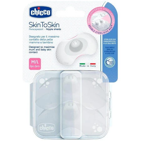 Chicco Накладка на соски SkinToSkin силіконова M/L 2 шт.: ціни та характеристики