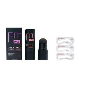 Штамп для брів, Fit Me, Штамп для брів, 3 піщинки в комплекті, темно-коричневий