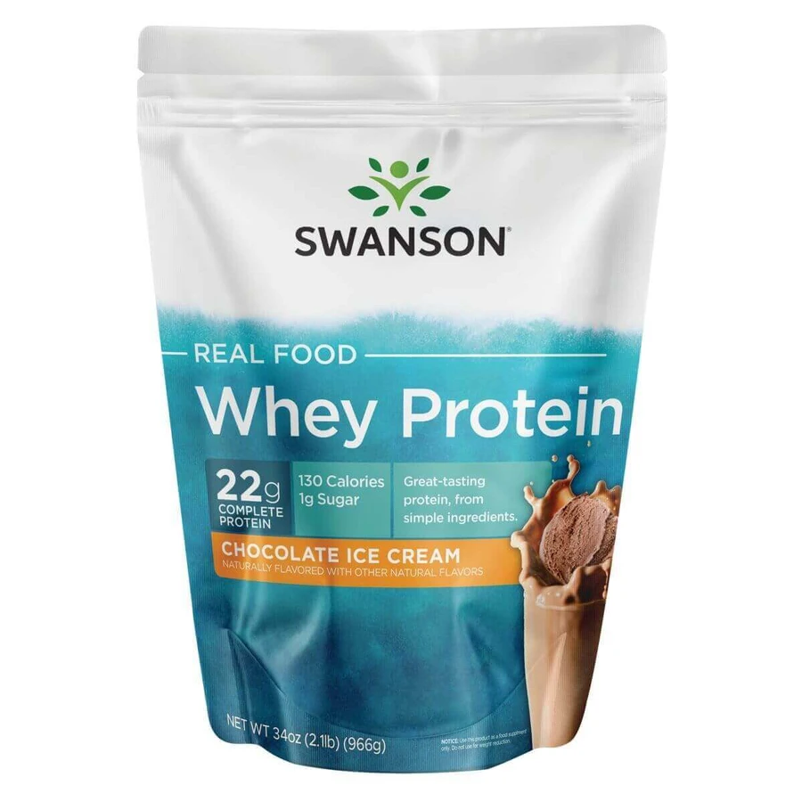 Сироватковий протеїн Swanson Real Food зі смаком шоколадного морозива, 966 г: ціни та характеристики