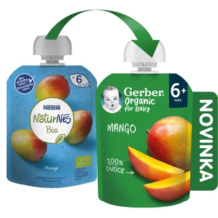 Gerber Органічне манго в пакетиках 100% БІО 6м+ 90 г