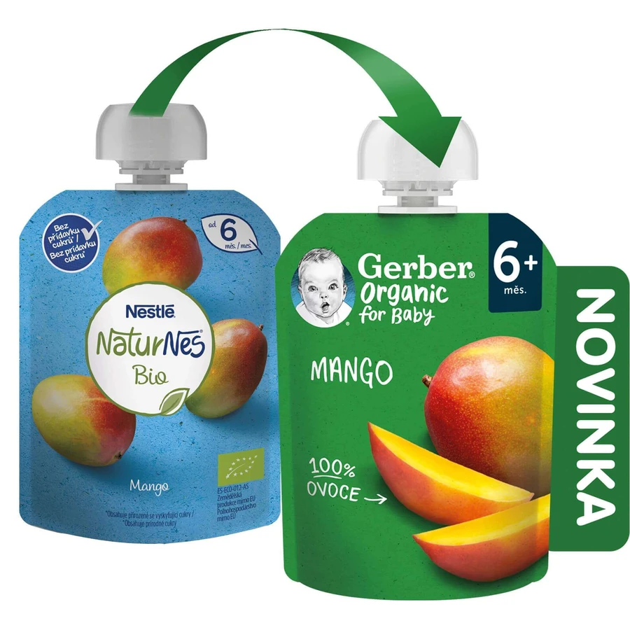 Gerber Органічне манго в пакетиках 100% БІО 6м+ 90 г: ціни та характеристики
