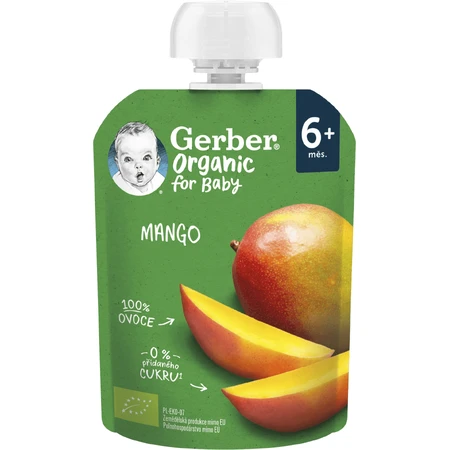 Gerber Органічне манго в пакетиках 100% БІО 6м+ 90 г: ціни та характеристики