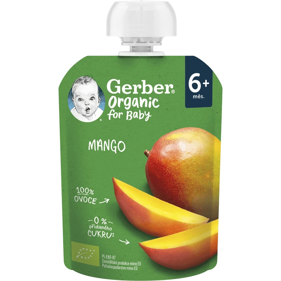 Gerber Органічне манго в пакетиках 100% БІО 6м+ 90 г: ціни та характеристики