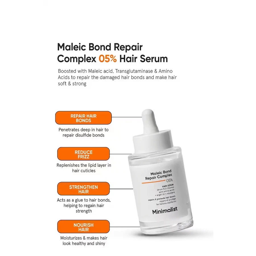 Восстанавливающая сыворотка для поврежденных волос Maleic Bond Repair Complex 0,5%, 50 мл, Minimalist: цены и характеристики