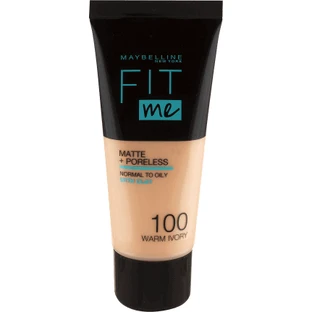 Maybelline New York Fit Me Matte & Poreless foundation 100 Warm Ivory, 30 мл