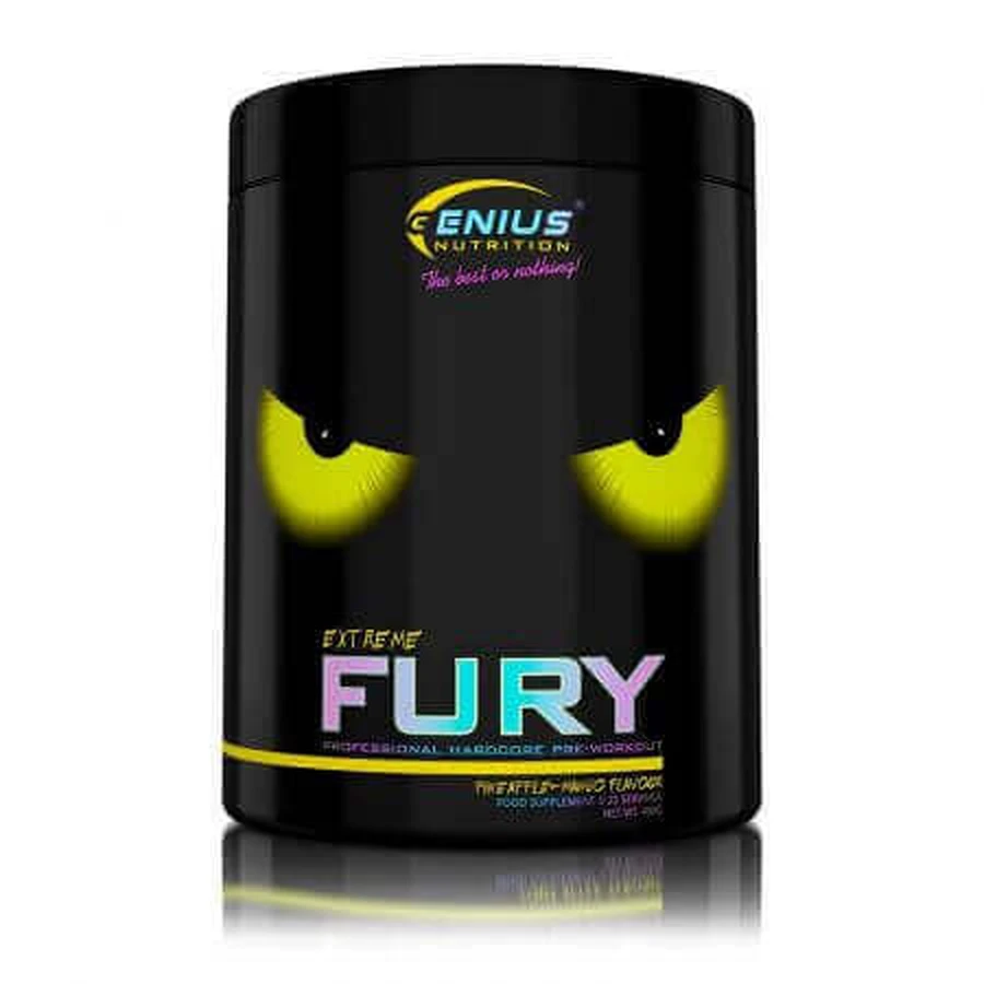 Предтреніровочний комплекс Fury extreme Pineapple Mango, 400 г, Genius Nutrition: ціни та характеристики