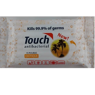 Екзотичні антибактеріальні вологі серветки, 15 шт, Touch