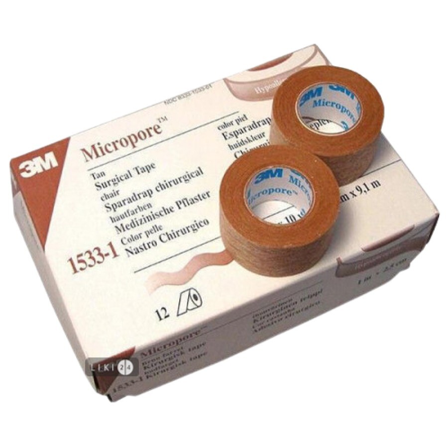 Пластырь хирургический Micropore 2,5 см х 9,14 м: цены и характеристики