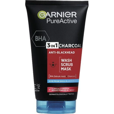 Garnier Skin Naturals Pure Active 3в1 маска з активованим вугіллям проти чорних крапок, 150 мл: ціни та характеристики