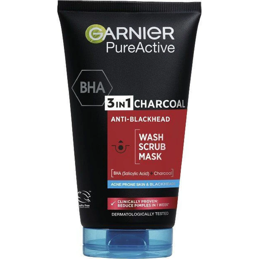 Garnier Skin Naturals Pure Active 3в1 маска з активованим вугіллям проти чорних крапок, 150 мл: ціни та характеристики
