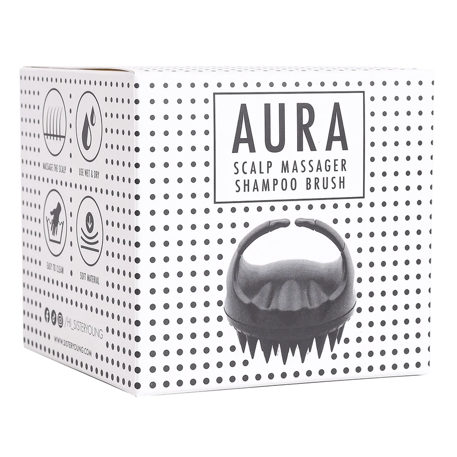 Sister Young Aura, масау и кисть для мытья головы, черная, 1 штука: цены и характеристики