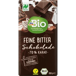 DmBio Чорний шоколад 70% какао, 100 г