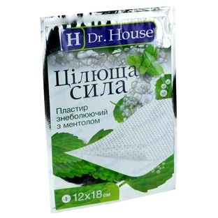 Пластирь знеболюючий з ментолом цілюща сила H Dr House 12 см х 18 см, перфорований