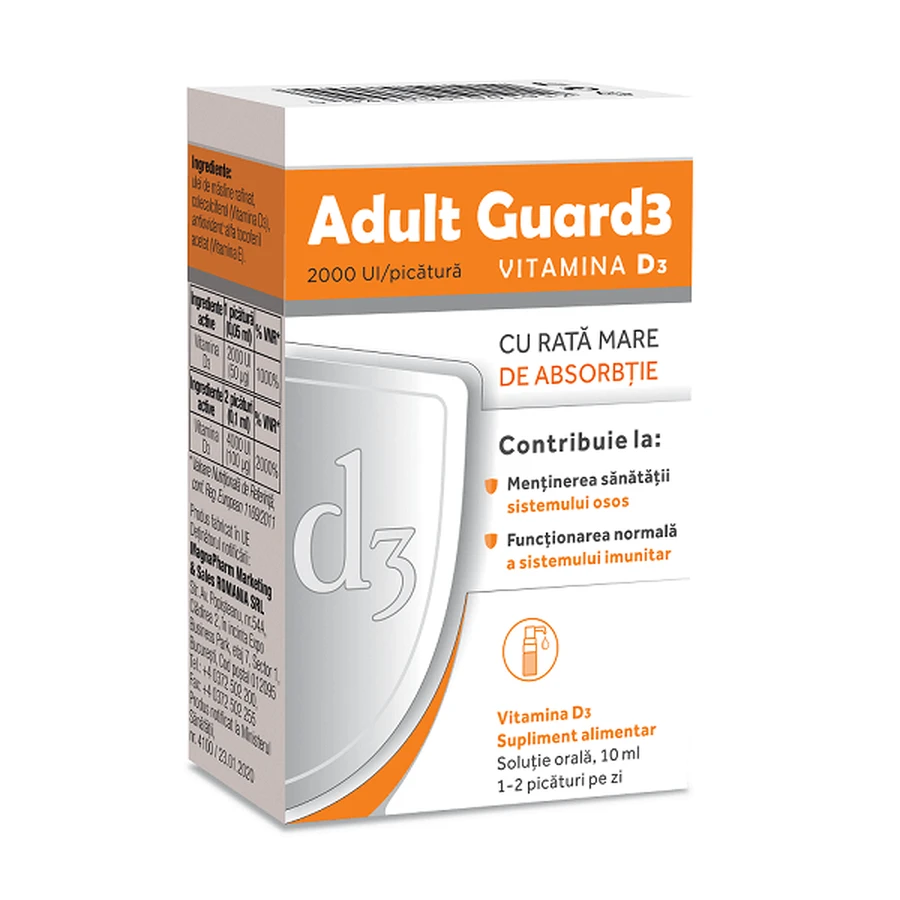 Adult Guard3 2000 МО Вітамін D3, 10 мл, Evital: ціни та характеристики