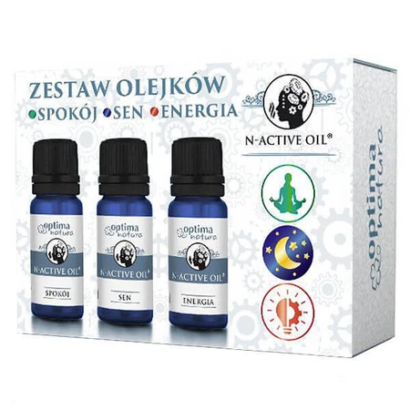 Набір N-Active Oil Calm & Sleep & Energy, натуральні ефірні олії, 3 x 10 мл: ціни та характеристики