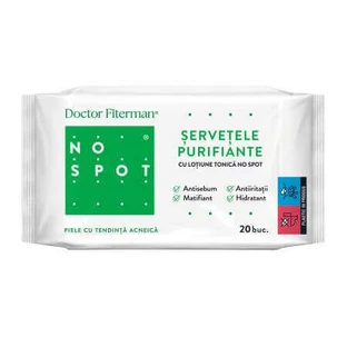 Очищающие салфетки No Spot с тонизирующим лосьоном, 20 штук, Doctor Fiterman