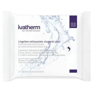 Серветки для очищення обличчя та очей, 25 шт, Ivatherm