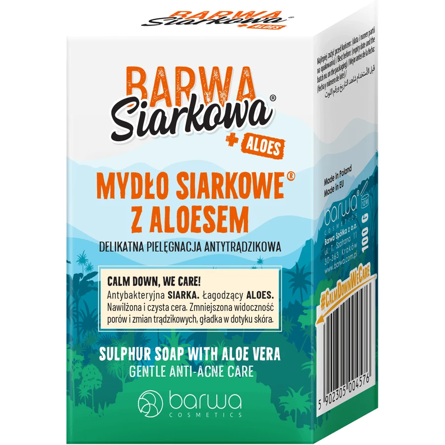 Barwa Siarkowa, серное мыло с алоэ вера, уход против акне, 100 г: цены и характеристики
