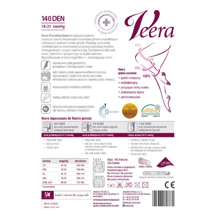 Veera Przeciwylakowa, компрессионные колготки, 140 den, размер 3, visone: цены и характеристики