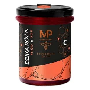 Miody Polskie Miód & Sok Dzika Róa + Vit. C, 250 г
