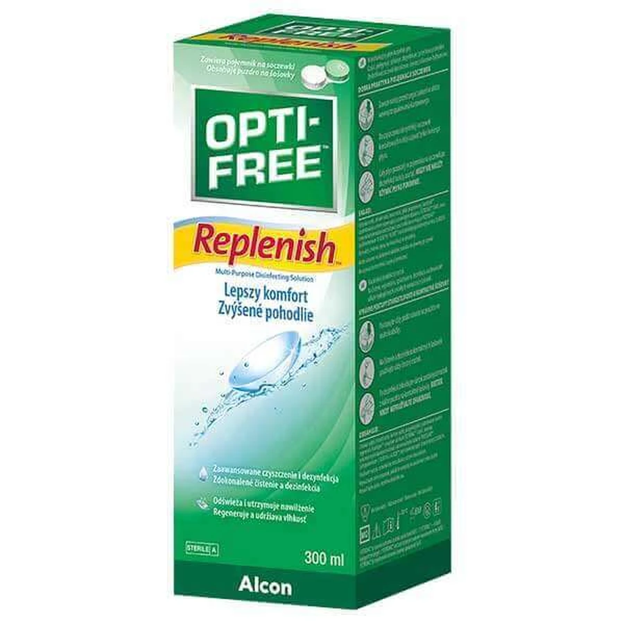 Opti-Free Replenish, багатофункціональний засіб для дезінфекції лінз, 300 мл: ціни та характеристики