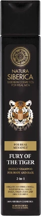 Шампунь-гель для волосся та тіла Natura Siberica Men Fury of the Tiger 2 в 1, енергетичний, 250 мл