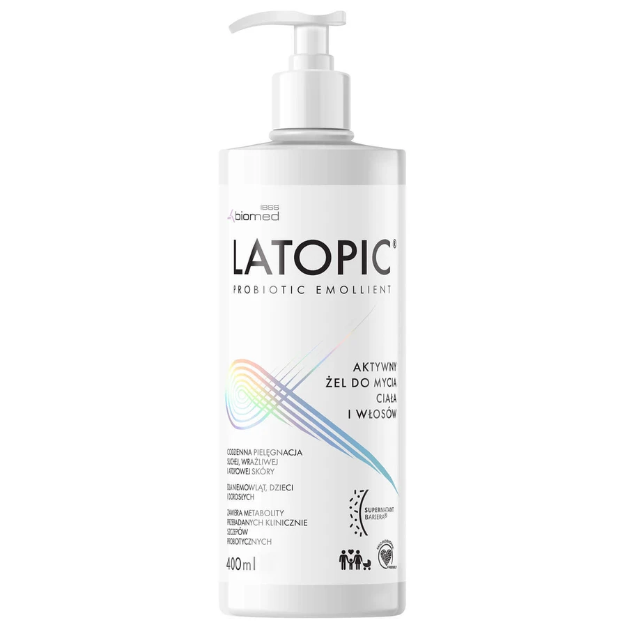 Latopic Probiotic Emollient, активний засіб для очищення тіла та волосся, з першого дня життя, 400 мл ЗАБРУДНЕНА УПАКОВКА: ціни та характеристики