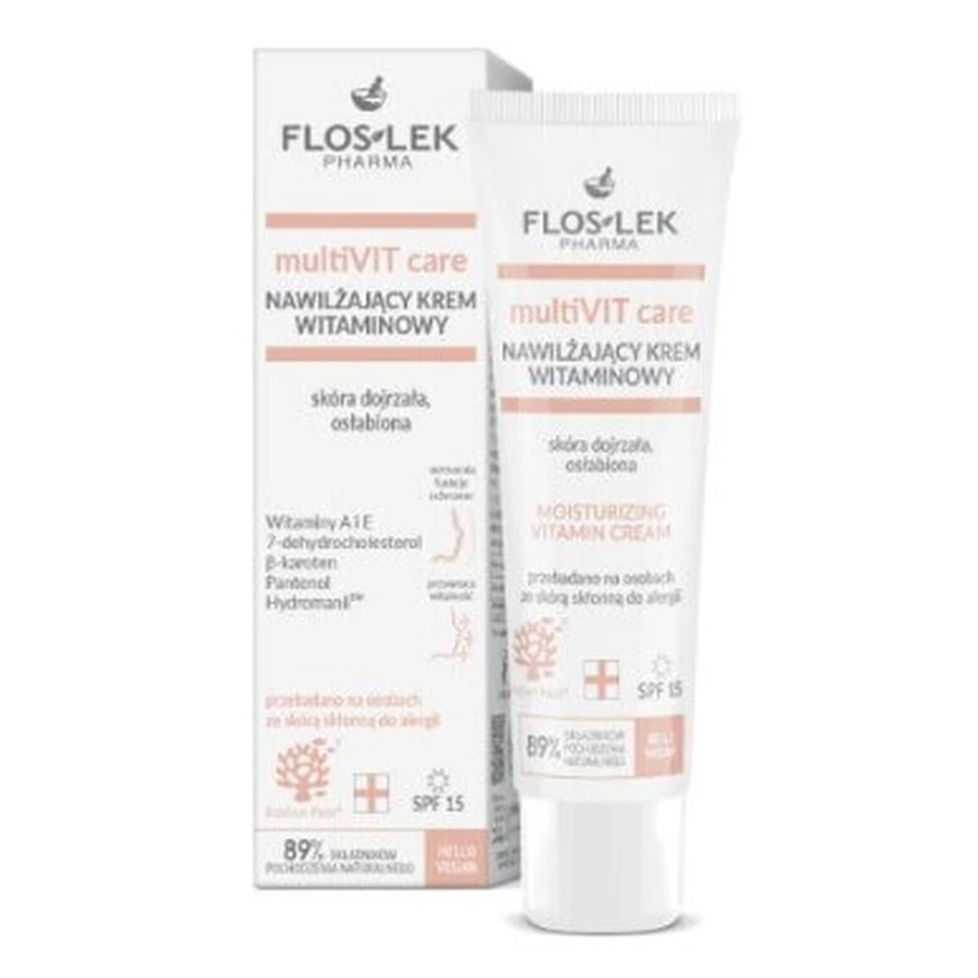 Floslek Pharma Multivit Care, Зволожуючий крем для зрілої, ослабленої шкіри, вітамінний, 50 мл: ціни та характеристики