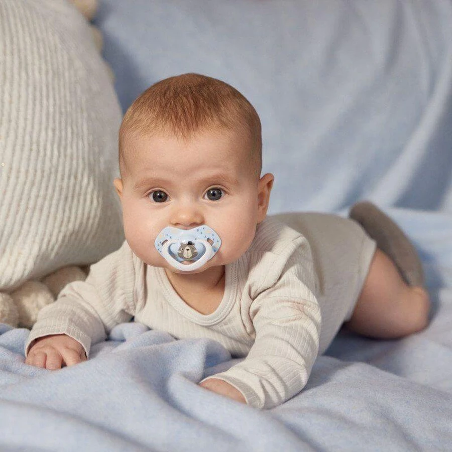 Canpol babies Набор симметричных силиконовых пустышек BONJOUR PARIS голубой 6-18м 2 шт: цены и характеристики
