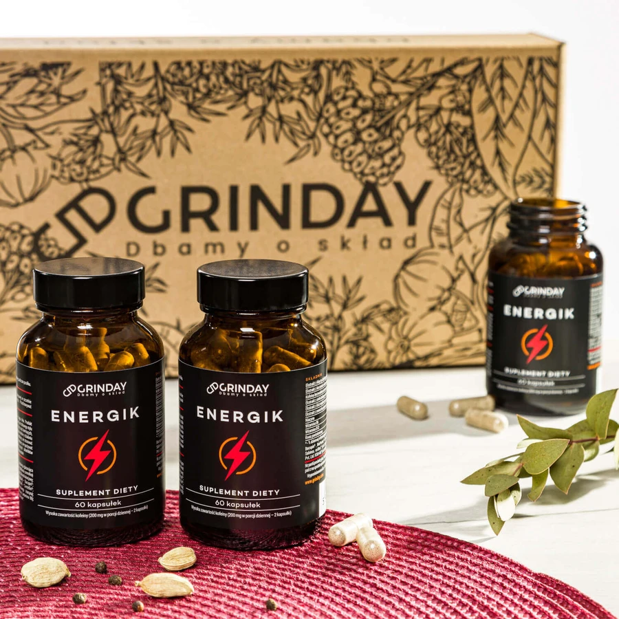 Grinday Energik, натуральний енергетик, 60 капсул: ціни та характеристики