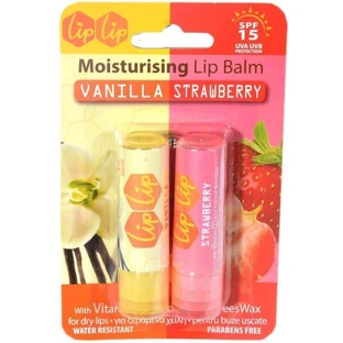 Бальзам для губ SPF 15 со вкусом клубники и ванили, 2 штуки, Karaver