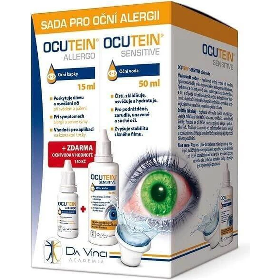 Очні краплі OCUTEIN ALLERGO 15 мл + очна рідина 50 мл БЕЗКОШТОВНО 1×15 + 50 мл, набір для лікування алергії очей: ціни та характеристики