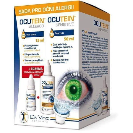 Очні краплі OCUTEIN ALLERGO 15 мл + очна рідина 50 мл БЕЗКОШТОВНО 1×15 + 50 мл, набір для лікування алергії очей: ціни та характеристики